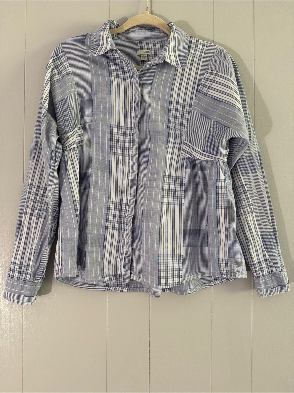 Vintage Anthropologie Odille button down size 4 artsy cottage core patchwork